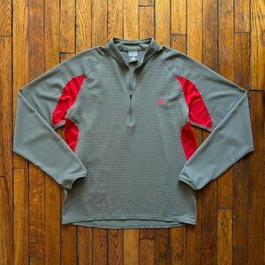 Vintage Y2K‎ Nike ACG Sphere Dry 1/4 Zip Thermal Long Sleeve Men Large Grey Red